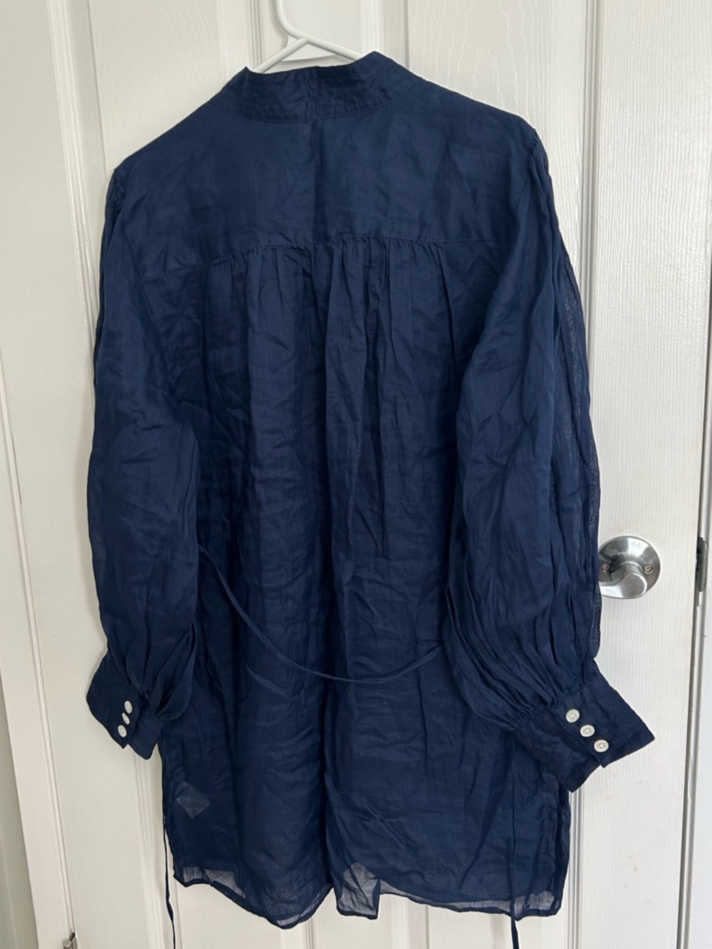 Banana Republic Ramie Popover Long-Sleeve Dress, Size Large. - Picture 5 of 6